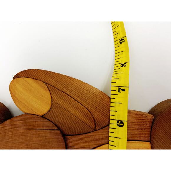 Vintage Teddy Bear Hand Inlaid Wood Wall Hanging Wall Decor Nursery - Picture 5 of 7